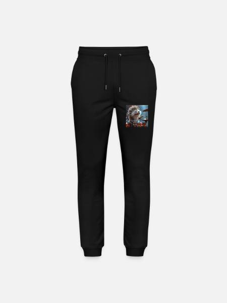 Hedgehog - Stanley/Stella Mover Unisex Organic Jogging Trousers - black