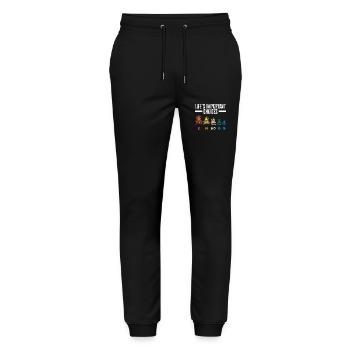 Wichtige Entscheidungen Im Leben für - Stanley/Stella Unisex Bio Jogginghose Mover  - Schwarz - Vorne - Marisol (170cm) & Nik (191cm)