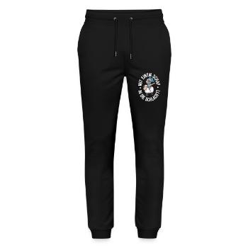 Schaf Spruch Siedler - Stanley/Stella Unisex Bio Jogginghose Mover  - Schwarz - Vorne - Marisol (170cm) & Nik (191cm)