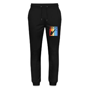 Saxophone Saxophonist - Stanley/Stella Mover Unisex Organic Jogging Trousers - black - Front - Marisol (170cm) & Nik (191cm)