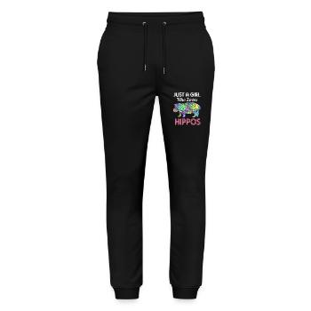 Nilpferd - Stanley/Stella Unisex Bio Jogginghose Mover  - Schwarz - Vorne - Marisol (170cm) & Nik (191cm)