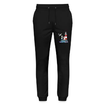 Maritime Sailor Boat Kids Child Sheep Adventure - Stanley/Stella Mover Unisex Organic Jogging Trousers - black - Front - Marisol (170cm) & Nik (191cm)