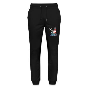 Girl Lighthouse Maritime Boat Sheep Seagull Child - Stanley/Stella Mover Unisex Organic Jogging Trousers - black - Front - Marisol (170cm) & Nik (191cm)