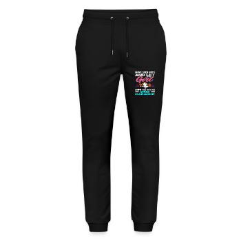 Let this girl show you how to play karaoke - Stanley/Stella Mover Unisex Organic Jogging Trousers - black - Front - Marisol (170cm) & Nik (191cm)