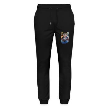 Waschbär - Stanley/Stella Unisex Bio Jogginghose Mover  - Schwarz - Vorne - Marisol (170cm) & Nik (191cm)