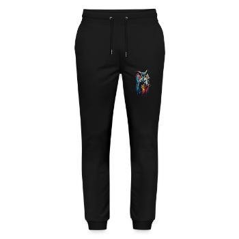 Eule - Stanley/Stella Unisex Bio Jogginghose Mover  - Schwarz - Vorne - Marisol (170cm) & Nik (191cm)