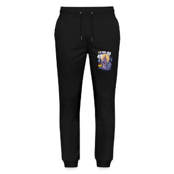 Spooky 50th Birthday - 49 + Middle Finger Zombie - Stanley/Stella Mover Unisex Organic Jogging Trousers - black - Front - Marisol (170cm) & Nik (191cm)