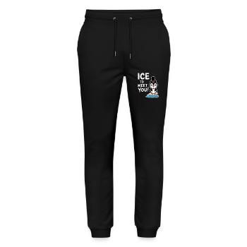 Pinguin Lustiges Treffen Begrüßung Wortspiel - Stanley/Stella Unisex Bio Jogginghose Mover  - Schwarz - Vorne - Marisol (170cm) & Nik (191cm)