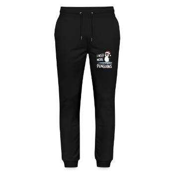 I Need More Penguins Funny Christmas - Stanley/Stella Mover Unisex Organic Jogging Trousers - black - Front - Marisol (170cm) & Nik (191cm)
