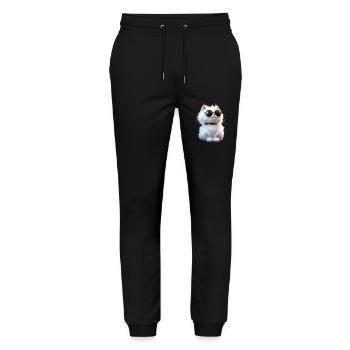 Angora Cat White Angora Cat Cute Angora Cats - Stanley/Stella Mover Unisex Organic Jogging Trousers - black - Front - Marisol (170cm) & Nik (191cm)