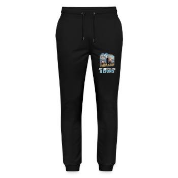 Bisons Bison - Stanley/Stella Mover Unisex Organic Jogging Trousers - black - Front - Marisol (170cm) & Nik (191cm)