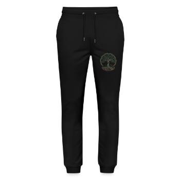 Neo Celtic Tree of Life - Stanley/Stella Mover Unisex Organic Jogging Trousers - black - Front - Marisol (170cm) & Nik (191cm)