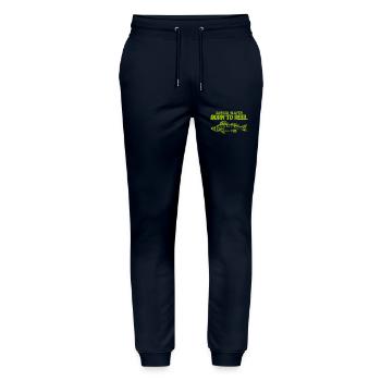 Born to Reel – Zander Slayer for Anglers - Stanley/Stella Mover Unisex Organic Jogging Trousers - navy - Front - Marisol (170cm) & Nik (191cm)
