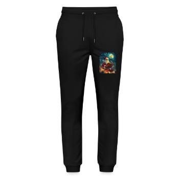 Weihnachtsmann Frauen Männer Kinder Weihnachten - Stanley/Stella Unisex Bio Jogginghose Mover  - Schwarz - Vorne - Marisol (170cm) & Nik (191cm)