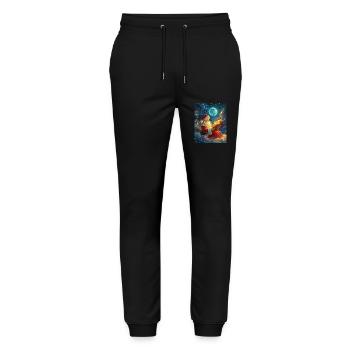Weihnachtsmann Frauen Männer Kinder Weihnachten - Stanley/Stella Unisex Bio Jogginghose Mover  - Schwarz - Vorne - Marisol (170cm) & Nik (191cm)