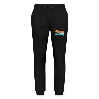 Mavericks Beach California Retro Surf Trip Surfer - Stanley/Stella Mover Unisex Organic Jogging Trousers - black - Front - Marisol (170cm) & Nik (191cm)