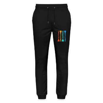 Klarinette - Stanley/Stella Unisex Bio Jogginghose Mover  - Schwarz - Vorne - Marisol (170cm) & Nik (191cm)