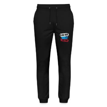 Fly High, Live Free - Paragliding Saying - Stanley/Stella Mover Unisex Organic Jogging Trousers - black - Front - Marisol (170cm) & Nik (191cm)