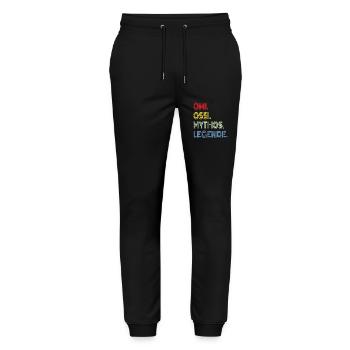 Allemagne de l’Est - Ossi Oma - East Legend - Pantalon de jogging bio MOVER Stanley/Stella unisexe - noir - Devant - Marisol (170cm) & Nik (191cm)