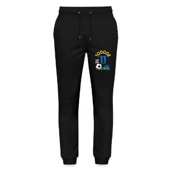 Goal Football I'm 11 Children's Birthday Party - Stanley/Stella Mover Unisex Organic Jogging Trousers - black - Front - Marisol (170cm) & Nik (191cm)