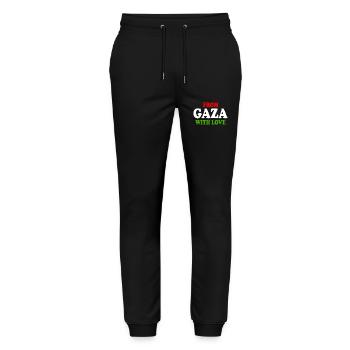 From gaza with love - Stanley/Stella Mover Unisex Organic Jogging Trousers - black - Front - Marisol (170cm) & Nik (191cm)