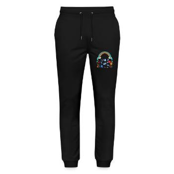 Regenbogen Schmetterlinge Natur Blumen Insekt - Stanley/Stella Unisex Bio Jogginghose Mover  - Schwarz - Vorne - Marisol (170cm) & Nik (191cm)