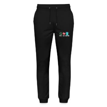 Peace Love Knitting Handmade - Stanley/Stella Mover Unisex Organic Jogging Trousers - black - Front - Marisol (170cm) & Nik (191cm)