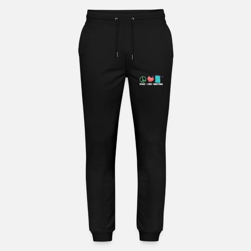 Frieden Liebe Stricken Handarbeit - Stanley/Stella Unisex Bio Jogginghose Mover  - Schwarz
