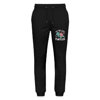 Turtle Saying Funny Turtles Gift - Stanley/Stella Mover Unisex Organic Jogging Trousers - black - Front - Marisol (170cm) & Nik (191cm)