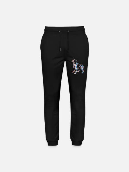 Brittany Spaniel Geometric - Stanley/Stella Mover Unisex Organic Jogging Trousers - black