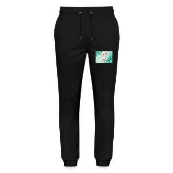 Weihnachtsente im festlichen Pullover Christmas - Stanley/Stella Unisex Bio Jogginghose Mover  - Schwarz - Vorne - Marisol (170cm) & Nik (191cm)