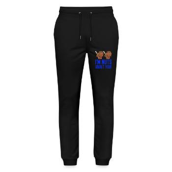 I'm Nuts About You Eisbecher Gelato Creme - Stanley/Stella Unisex Bio Jogginghose Mover  - Schwarz - Vorne - Marisol (170cm) & Nik (191cm)