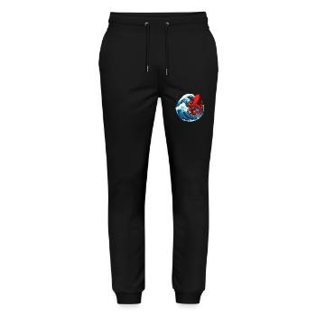 Oktopus Japanische Kunst Octopus Japanese Art - Stanley/Stella Mover Unisex Organic Jogging Trousers - black - Front - Marisol (170cm) & Nik (191cm)