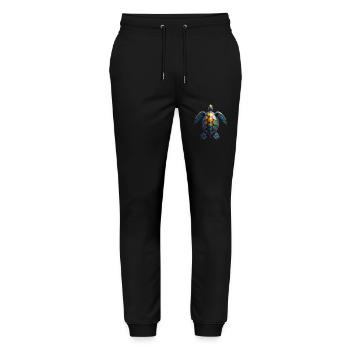 Amoureux des tortues de mer Motif safari animalier - Pantalon de jogging bio MOVER Stanley/Stella unisexe - noir - Devant - Marisol (170cm) & Nik (191cm)