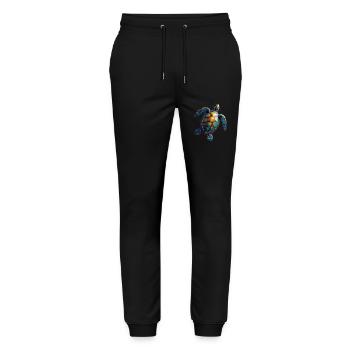 Amoureux des tortues de mer Motif safari animalier - Pantalon de jogging bio MOVER Stanley/Stella unisexe - noir - Devant - Marisol (170cm) & Nik (191cm)