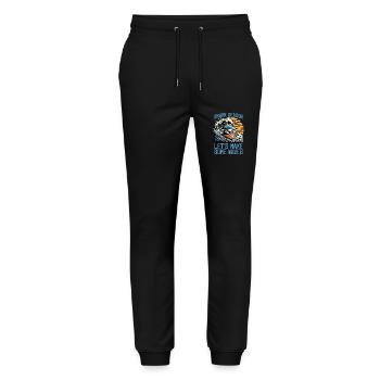 Shark Hunting Shark Season Let's Fossil Hunting - Stanley/Stella Unisex Bio Jogginghose Mover  - Schwarz - Vorne - Marisol (170cm) & Nik (191cm)
