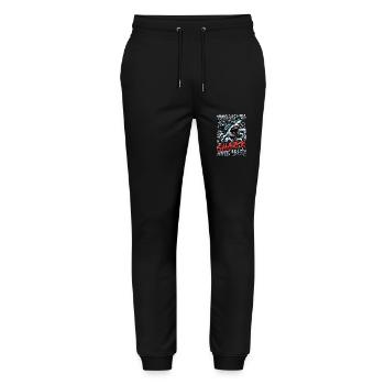 Shark Hunting Mess With The Shark Fossil Hunter - Stanley/Stella Mover Unisex Organic Jogging Trousers - black - Front - Marisol (170cm) & Nik (191cm)