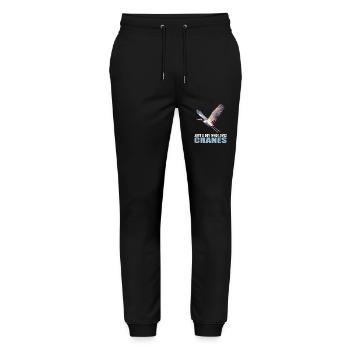 Kraniche Kranich - Stanley/Stella Unisex Bio Jogginghose Mover  - Schwarz - Vorne - Marisol (170cm) & Nik (191cm)
