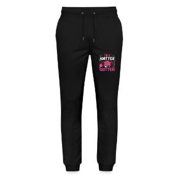 I’m a knitter, not a quitter! - Stanley/Stella Mover Unisex Organic Jogging Trousers - black - Front - Marisol (170cm) & Nik (191cm)