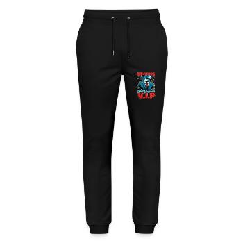Shark Enthusiast Sharks The Ocean's VIP Fisherman - Stanley/Stella Unisex Bio Jogginghose Mover  - Schwarz - Vorne - Marisol (170cm) & Nik (191cm)
