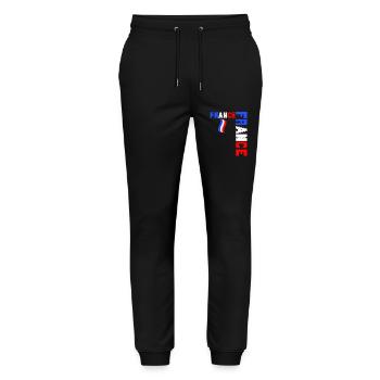 drapeau france cadeau, cadeau france drapeau - Pantalon de jogging bio MOVER Stanley/Stella unisexe - noir - Devant - Marisol (170cm) & Nik (191cm)