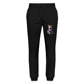 Funny Robot Cat Tech Cats Cyborg Animal Cat - Stanley/Stella Mover Unisex Organic Jogging Trousers - black - Front - Marisol (170cm) & Nik (191cm)