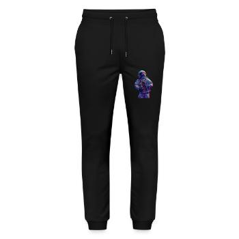 Astronaut Akkordeon - Stanley/Stella Unisex Bio Jogginghose Mover  - Schwarz - Vorne - Marisol (170cm) & Nik (191cm)