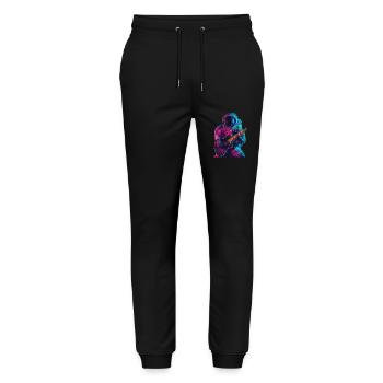 Guitare astronaute - Pantalon de jogging bio MOVER Stanley/Stella unisexe - noir - Devant - Marisol (170cm) & Nik (191cm)