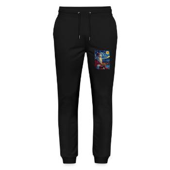 Weihnachtsmann Frauen Männer Kinder Weihnachten - Stanley/Stella Unisex Bio Jogginghose Mover  - Schwarz - Vorne - Marisol (170cm) & Nik (191cm)