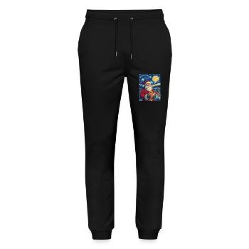 Weihnachtsmann Frauen Männer Kinder Weihnachten - Stanley/Stella Unisex Bio Jogginghose Mover  - Schwarz - Vorne - Marisol (170cm) & Nik (191cm)