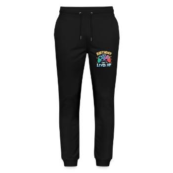 Birthday Boy Time to Level Up Birthday Gamer Boys - Stanley/Stella Mover Unisex Organic Jogging Trousers - black - Front - Marisol (170cm) & Nik (191cm)