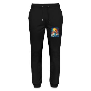 Snowman Christmas Decoration Women Men Children - Stanley/Stella Mover Unisex Organic Jogging Trousers - black - Front - Marisol (170cm) & Nik (191cm)