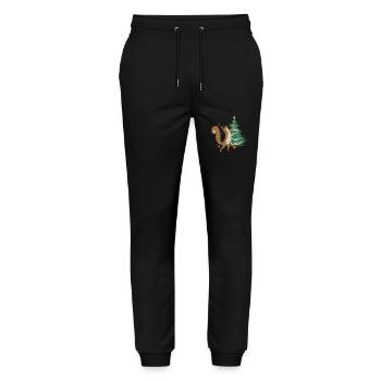 Christmas Tree Christmas Tree Squirrel Xmas - Stanley/Stella Mover Unisex Organic Jogging Trousers - black - Front - Marisol (170cm) & Nik (191cm)