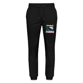 Hooked On Fly Fishing - Stanley/Stella Mover Unisex Organic Jogging Trousers - black - Front - Marisol (170cm) & Nik (191cm)